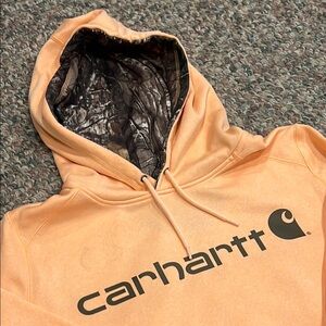 Carhartt Peach Hoodie with Camo Lining
